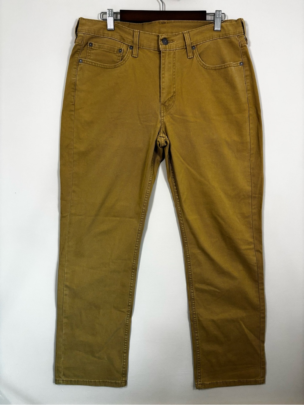 Levi’s 514 Men’s Straight Fit Stretch Jeans W33 L30 Mustard Brown Tan - Picture 2 of 14